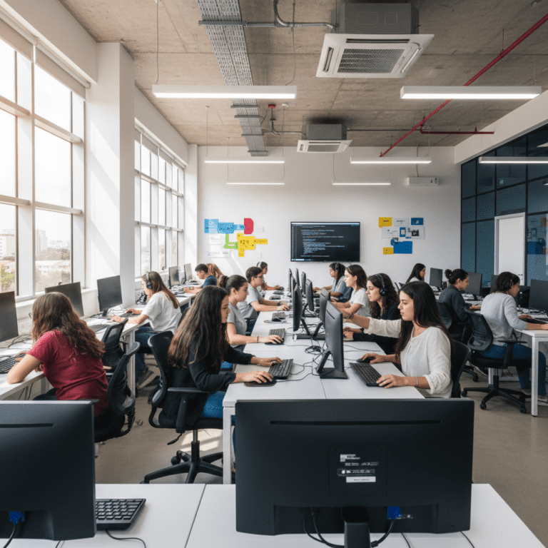 Estudantes em sala de aula do SENAC Pará durante cursos gratuitos de formação profissional