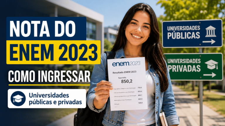 Já tem a nota do Enem 2023? Descubra como ingressar em universidades públicas e privadas