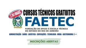 cursos - FAETEC - técnicos - cursos técnicos - saúde - administração - edificação - logística - moda - beleza - química - cursos gratuitos