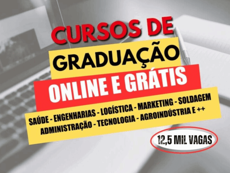 12,5 mil vagas para 96 cursos gratuitos de graduação em áreas da engenharia, tecnologia, indústria, saúde, logística e mais