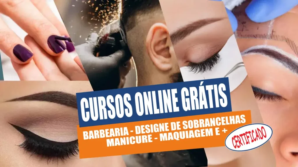 MAQUIAGEM - BELEZA - ESTÉTICA - MANICURE - BARBEARIA - DESIGNE DE SOBRANCELHAS - CURSOS ONLINE - CURSOS GRATUITOS - CERTIFICADO