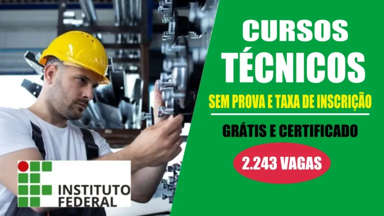 Terminou o ensino fundamental e quer fazer um curso técnico de graça? Mais de 2,3 vagas em cursos técnicos gratuitos; processo seletivo sem prova, sem taxa de inscrição e certificado garantido pelo Instituto Federal