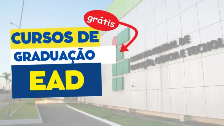 cursos EAD gratuitos - Inscrições abertas para 1,3 mil vagas em cursos de graduação EAD e semipresenciais em diferenteas áreas do conhecimento, totalmente gratuitos e com certificado garantido pelo Instituto Federal