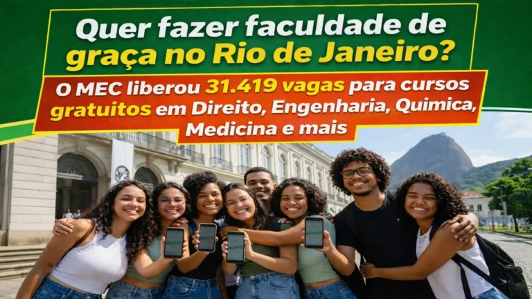 MEC - cursos gratuitos - direito - medicina - engenharia - matemática - química - faculdade de graça - vagas - sisu