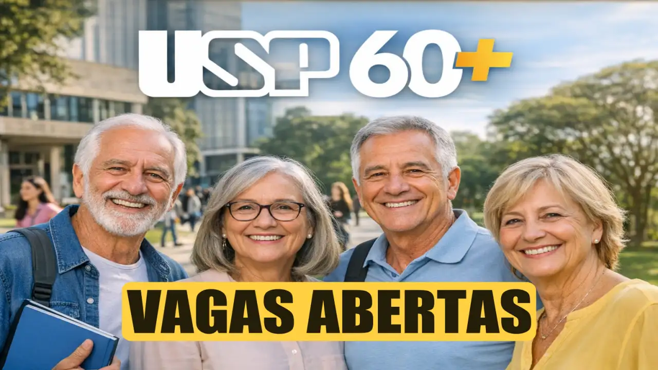 USP convoca pessoas com mais de 60 anos e achou que já era tarde para aprender: mais de 6,5 mil vagas em cursos gratuitos em diferentes áreas do conhecimento com certificado garantido pela melhor universidade do Brasil