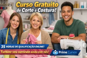 Curso gratuito de corte e costura da Prime Cursos tem 35 horas de qualificação online e promete turbinar seu currículo ainda este mês sem exigir experiência prévia