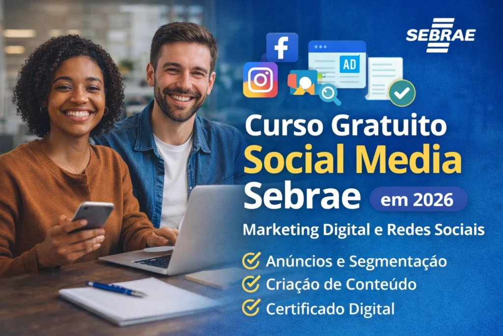 Curso gratuito de social media do Sebrae