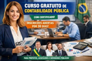 Enap divulga curso gratuito de contabilidade pública com certificado e abre inscrições por 30 dias para impulsionar a gestão de prefeitos, assessores e profissionais que querem atuar no setor público