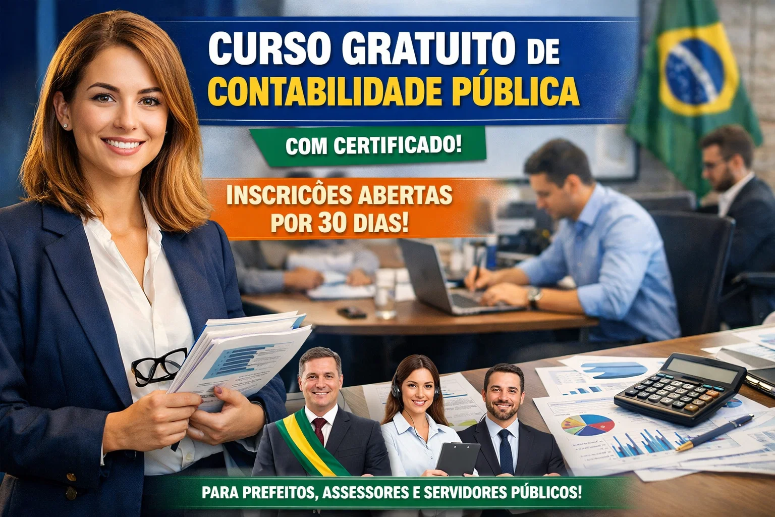 Enap divulga curso gratuito de contabilidade pública com certificado e abre inscrições por 30 dias para impulsionar a gestão de prefeitos, assessores e profissionais que querem atuar no setor público