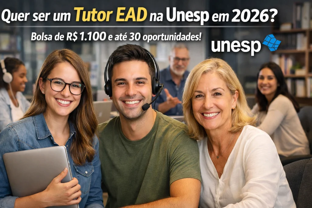 Quer ser um Tutor EAD na Unesp em 2026