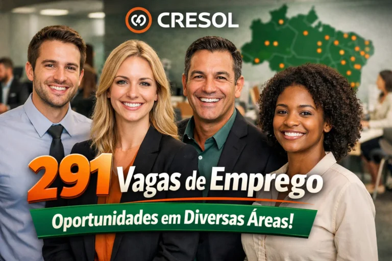 Cresol anuncia 291 vagas de emprego para profissionais de diversas áreas