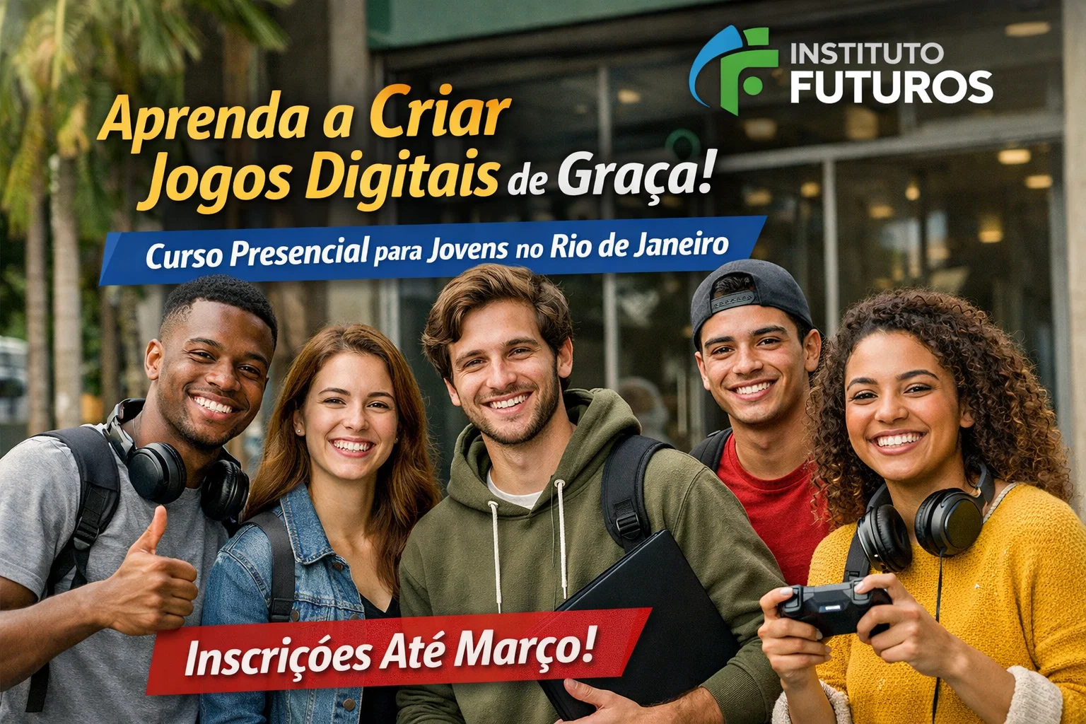 Curso gratuito de jogos digitais abre vagas para jovens no Rio com aulas presenciais e foco em tecnologia, criatividade e futuro profissional