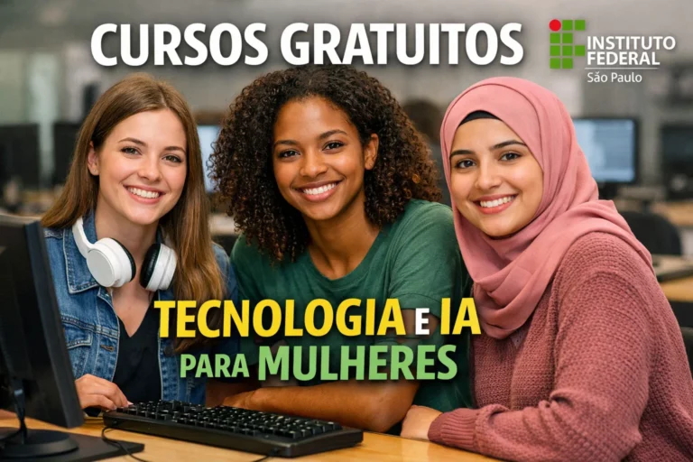 Cursos gratuitos do IFSP com foco em informática, Inteligência Artificial e criação digital abrem vagas para mulheres de 15 a 29 anos