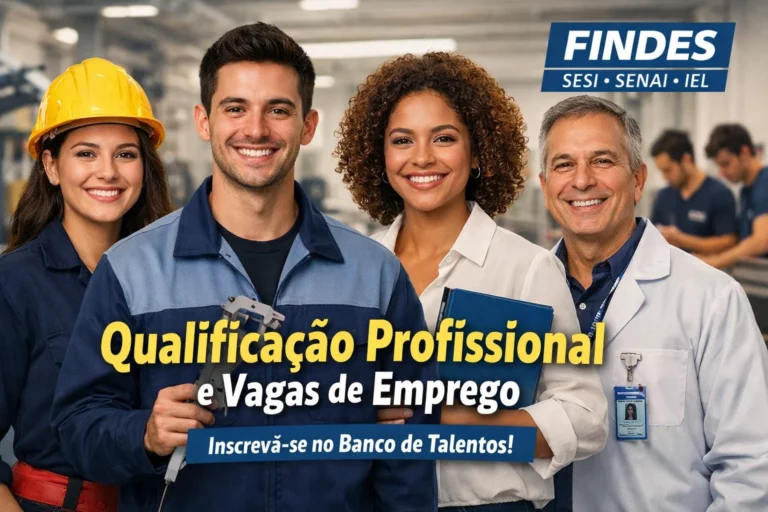 FINDES abre novas oportunidades de qualificação profissional e vagas de emprego em áreas técnicas, estágios e docência industrial com cadastro no banco de talentos do sistema SESI, SENAI e IEL