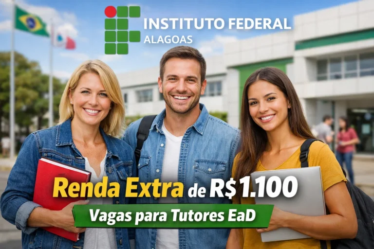Professores podem garantir renda extra de R$ 1.100 no IFAL com vagas presenciais de Tutores em polos EaD