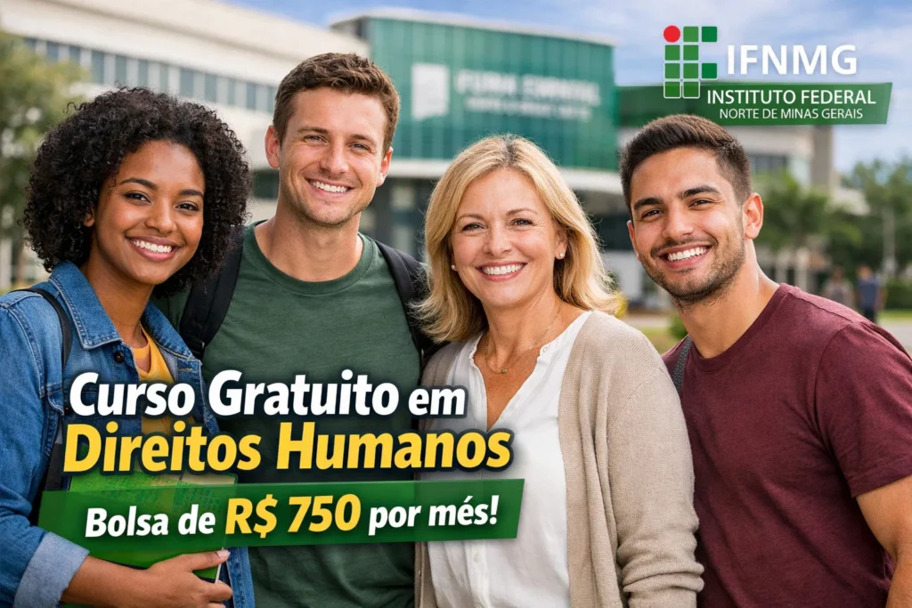 IFNMG abre curso gratuito na área de direitos humanos com bolsa mensal de R$ 750
