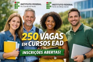 IFRN e IFNMG anunciam 250 vagas em cursos de especialização a distância com seleção simplificada e inscrições já abertas em março de 2026 para professores, pedagogos e profissionais de diversas áreas