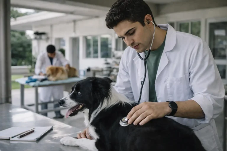 Estudante de Medicina Veterinária em ambiente universitário público, representando a formação superior na área no Rio de Janeiro.
