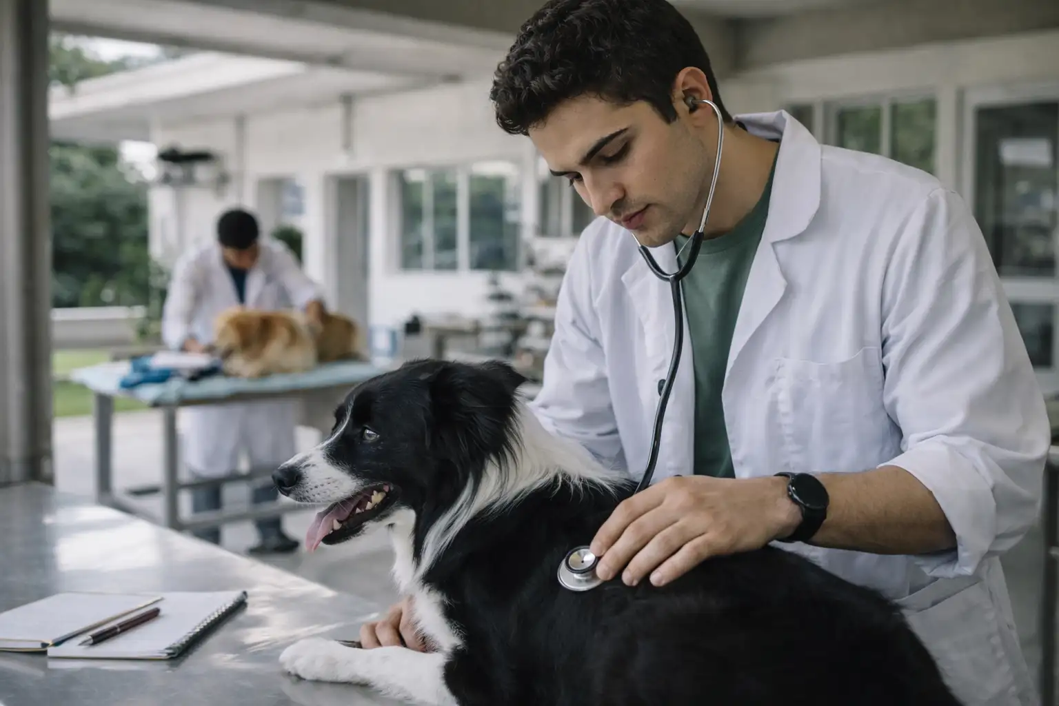 Estudante de Medicina Veterinária em ambiente universitário público, representando a formação superior na área no Rio de Janeiro.