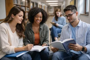 Estudantes de Psicologia em espaço acadêmico de universidade pública no Rio de Janeiro.