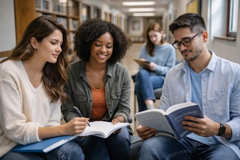 Estudantes de Psicologia em espaço acadêmico de universidade pública no Rio de Janeiro.