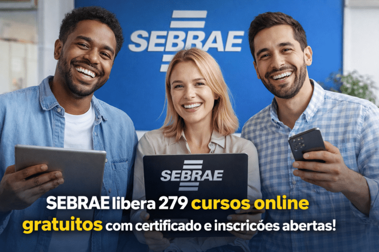 SEBRAE abre 279 cursos gratuitos e online com certificado e inscrições já disponíveis