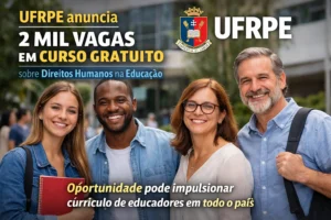 UFRPE anuncia 2 mil vagas em curso gratuito sobre Direitos Humanos na Educação e oportunidade pode impulsionar currículo de educadores em todo o país