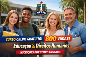 UFRPE convoca interessados para preencher 800 vagas em curso online gratuito na área de Educação e Direitos Humanos