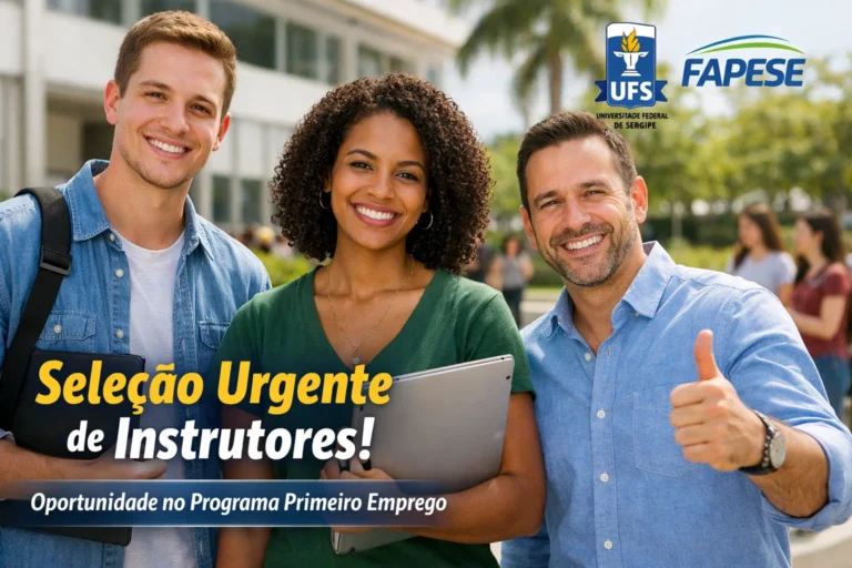 UFS e Fapese abrem seleção urgente para instrutores no Programa Primeiro Emprego em Sergipe