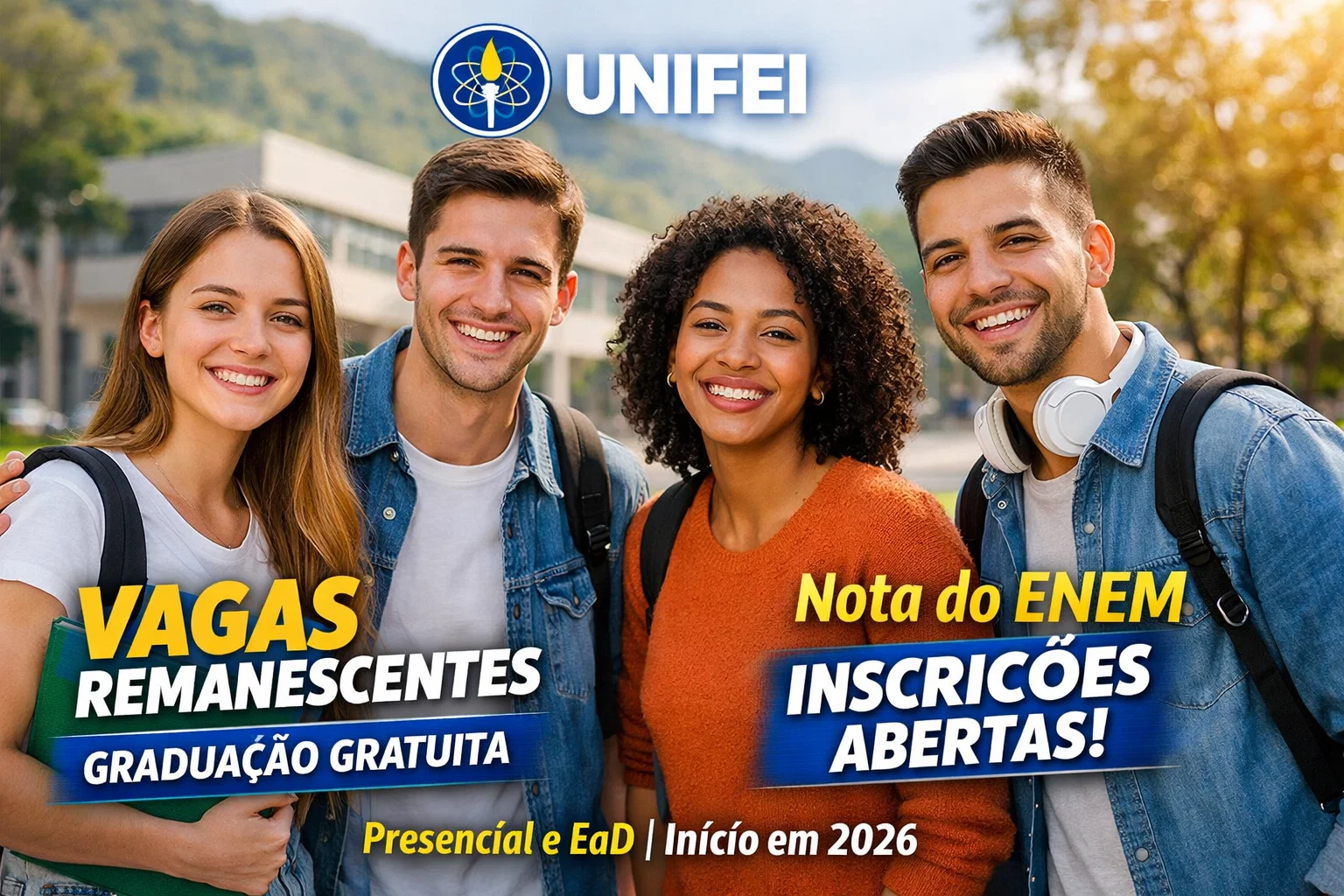 UNIFEI tem vagas remanescentes para graduação gratuita com nota do ENEM
