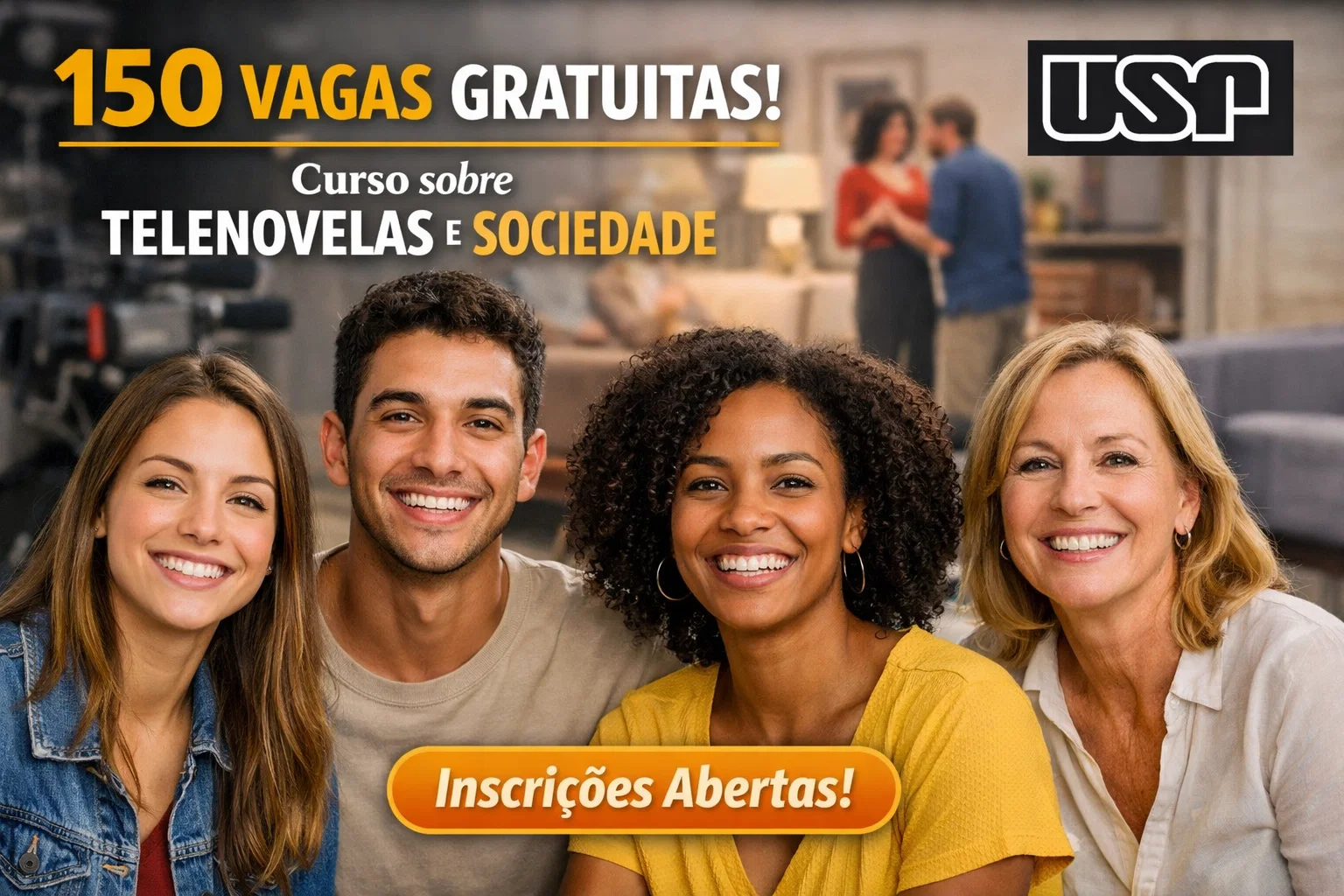 USP abre 150 vagas gratuitas em curso inédito que analisa o impacto das telenovelas na sociedade brasileira e nas cidades; inscrições já começaram e seleção será por sorteio entre interessados