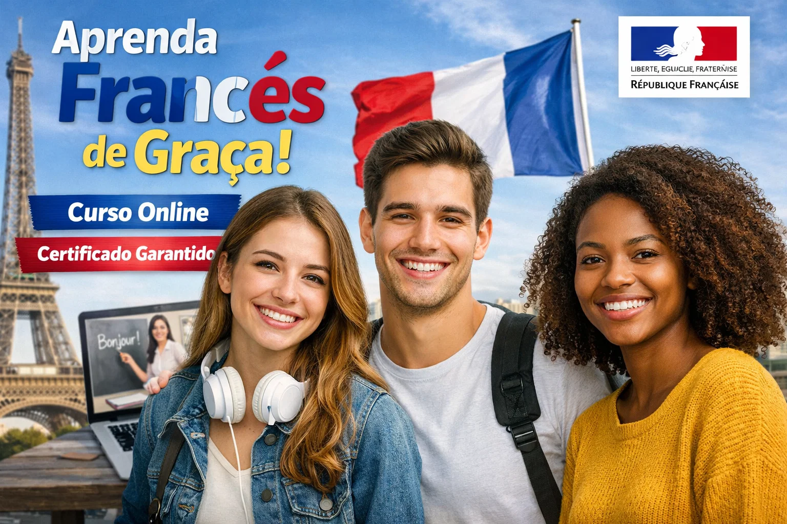 Quer aprender francês sem pagar nada? Governo da França libera curso de francês gratuito para iniciantes com aulas online e certificado ao final