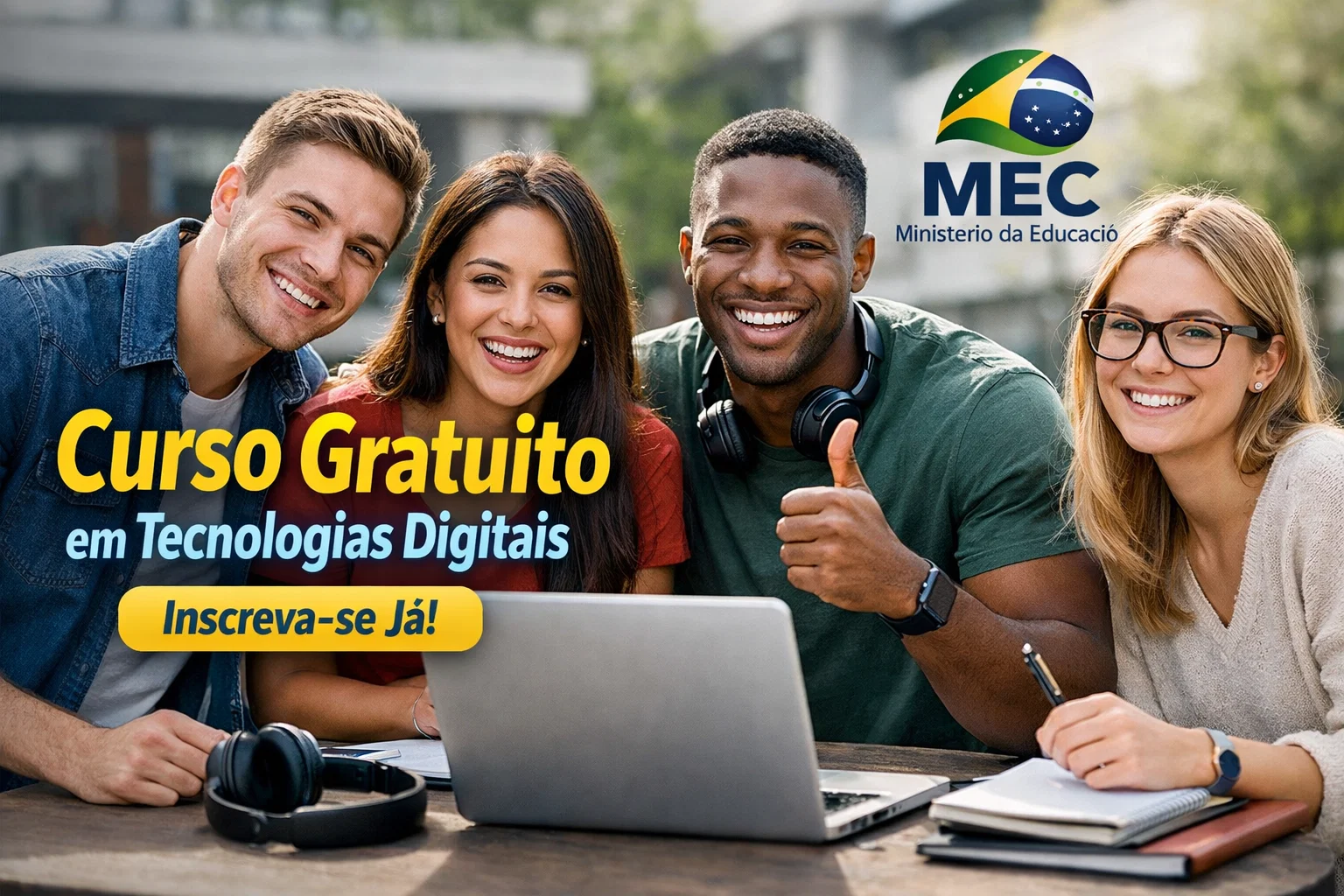 MEC abre curso gratuito de extensão de 180 horas em tecnologias digitais