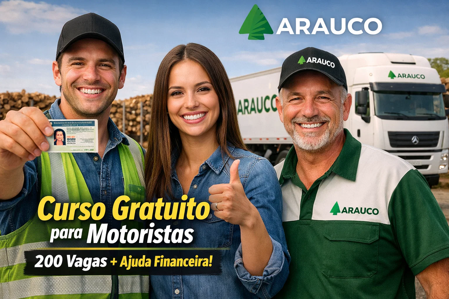 Quer aumentar sua CNH pela Arauco e ganhar novas oportunidades de trabalho