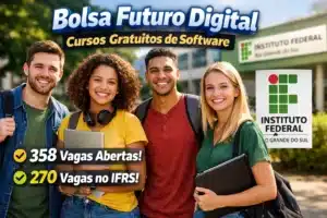 Bolsa Futuro Digital abre 358 vagas em cursos gratuitos de desenvolvimento de software com 270 vagas no IFRS