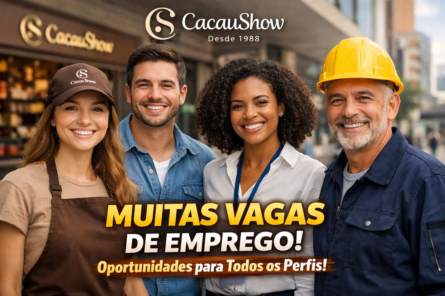 Cacau Show divulga grande volume de vagas de emprego em cidades estratégicas e movimenta o mercado de trabalho com oportunidades para diferentes perfis profissionais