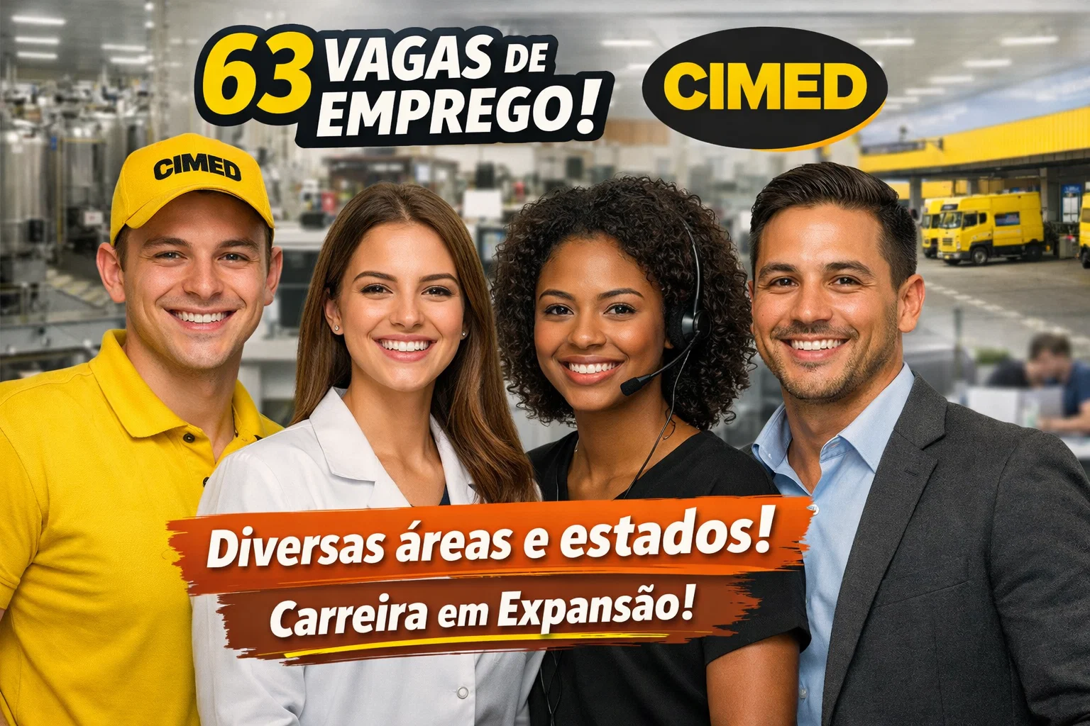 Cimed anuncia 63 vagas de emprego em diversas áreas