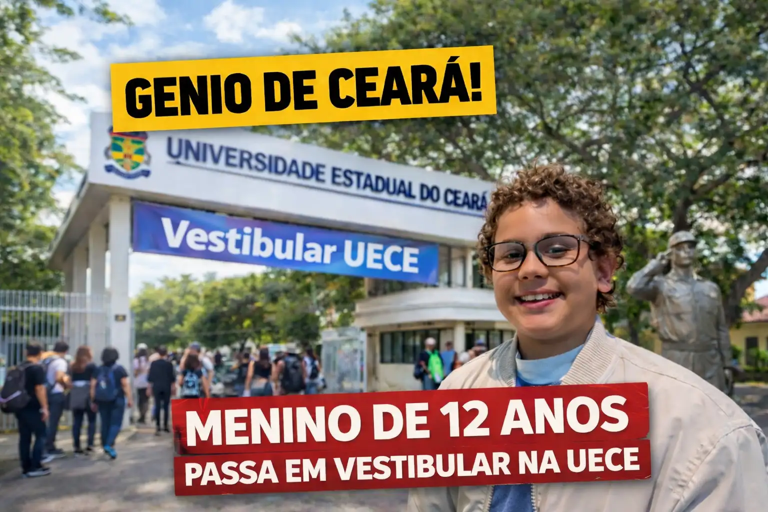 Com 12 anos, menino superdotado do Ceará com QI 136 passa em vestibular na Uece após nota 10 em concurso militar e agora mira a elite mundial da matemática, com sonhos que passam por IMO, MIT e ITA