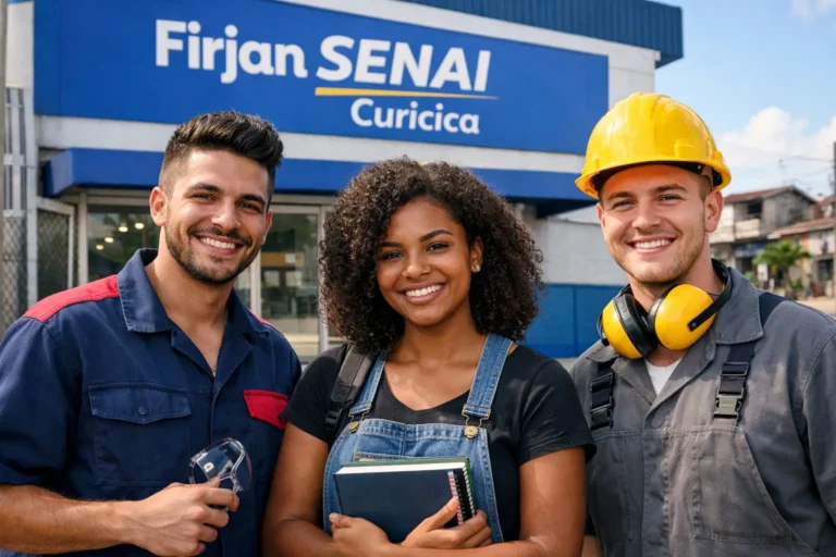 Estudantes em ambiente de formação profissional na região de Curicica, no Rio de Janeiro.