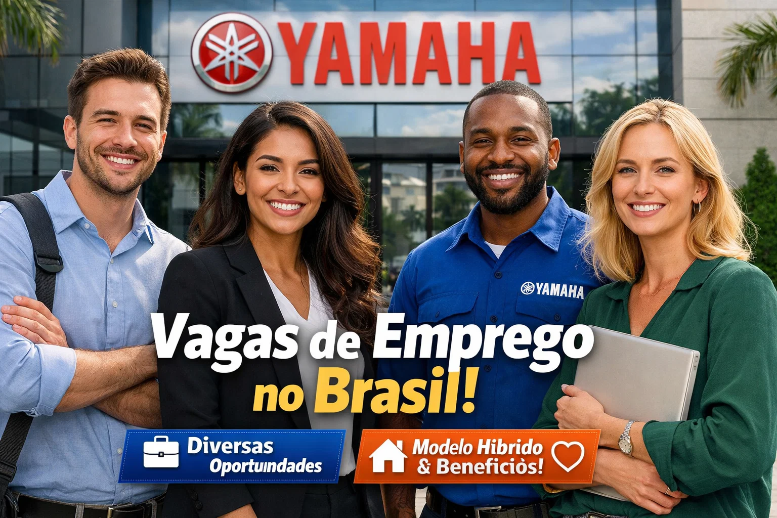 Grupo Yamaha abre vagas de emprego no Brasil com oportunidades em diversas áreas, modelo híbrido e muitos benefícios aos novos contratados