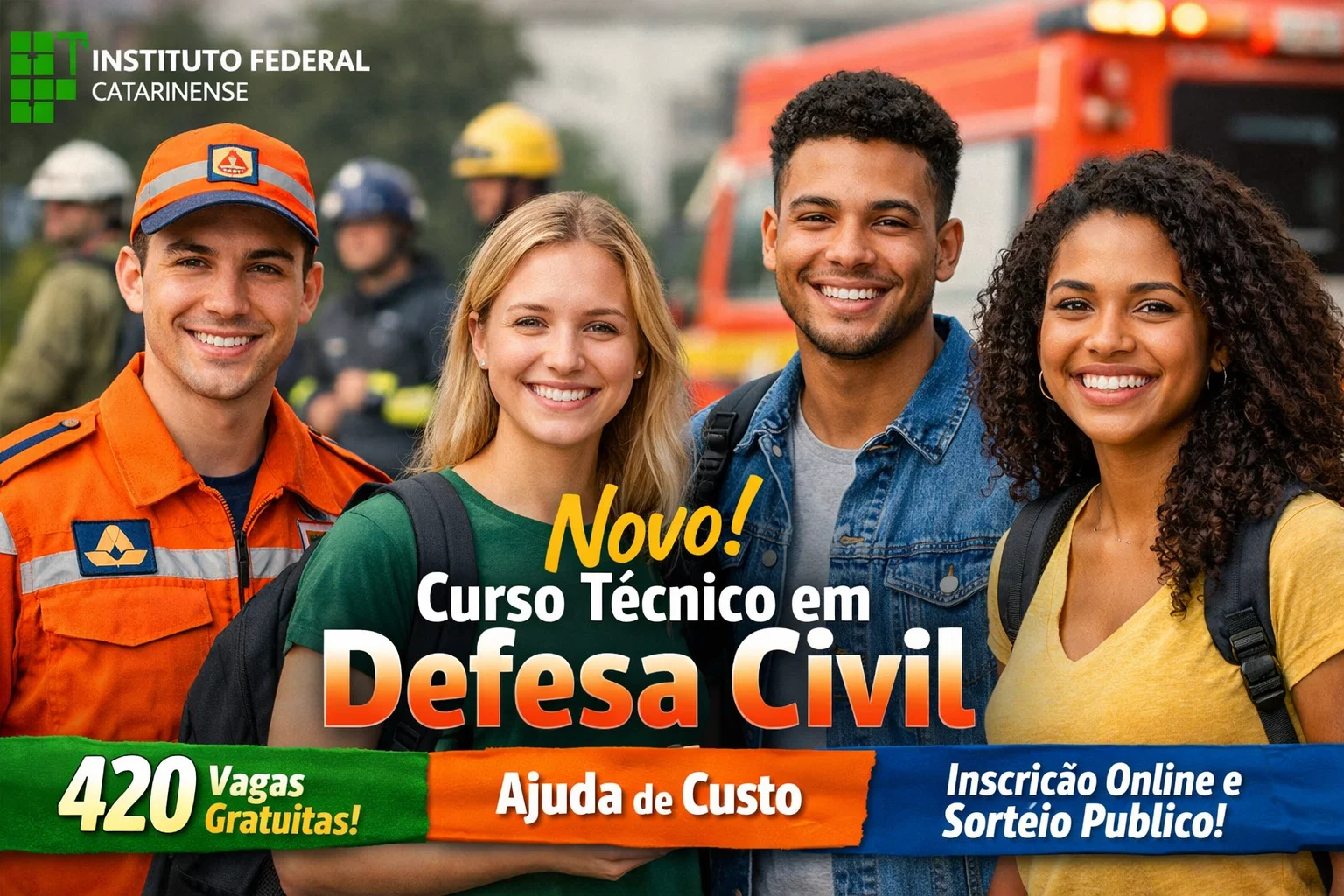 IFC lança curso técnico em Defesa Civil e interessados podem concorrer entre 420 vagas gratuitas