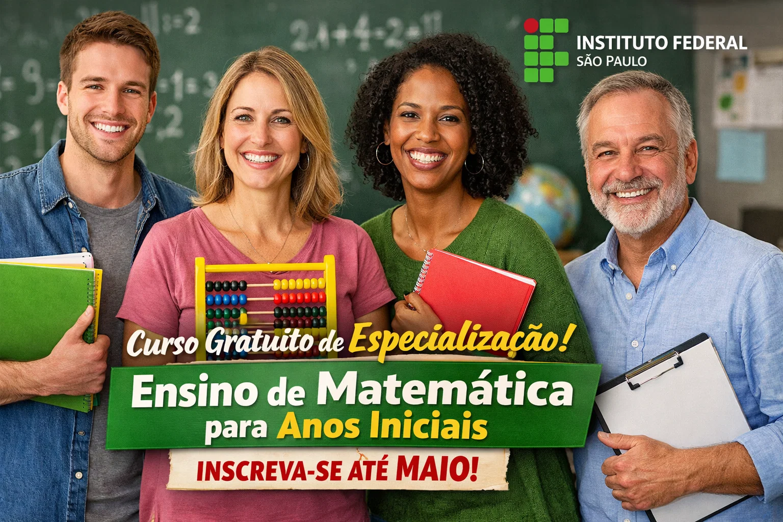 IFSP abre curso gratuito de especialização em ensino da matemática dos anos iniciais com inscrições até maio