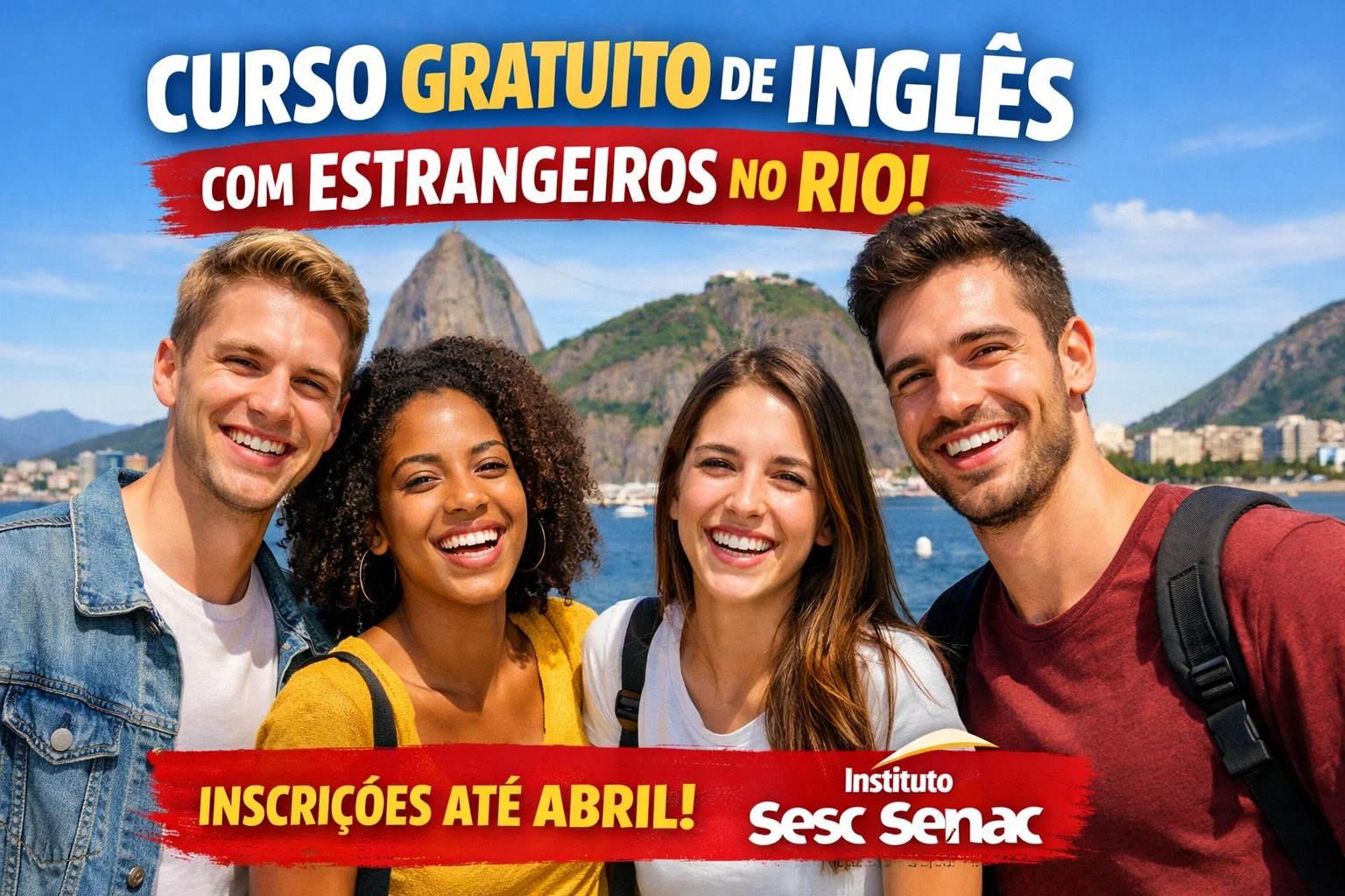 Jovens de 15 a 29 anos podem garantir vaga em curso gratuito de inglês com estrangeiros no Rio de Janeiro, mas inscrições vão só até abril e oportunidades são limitadas