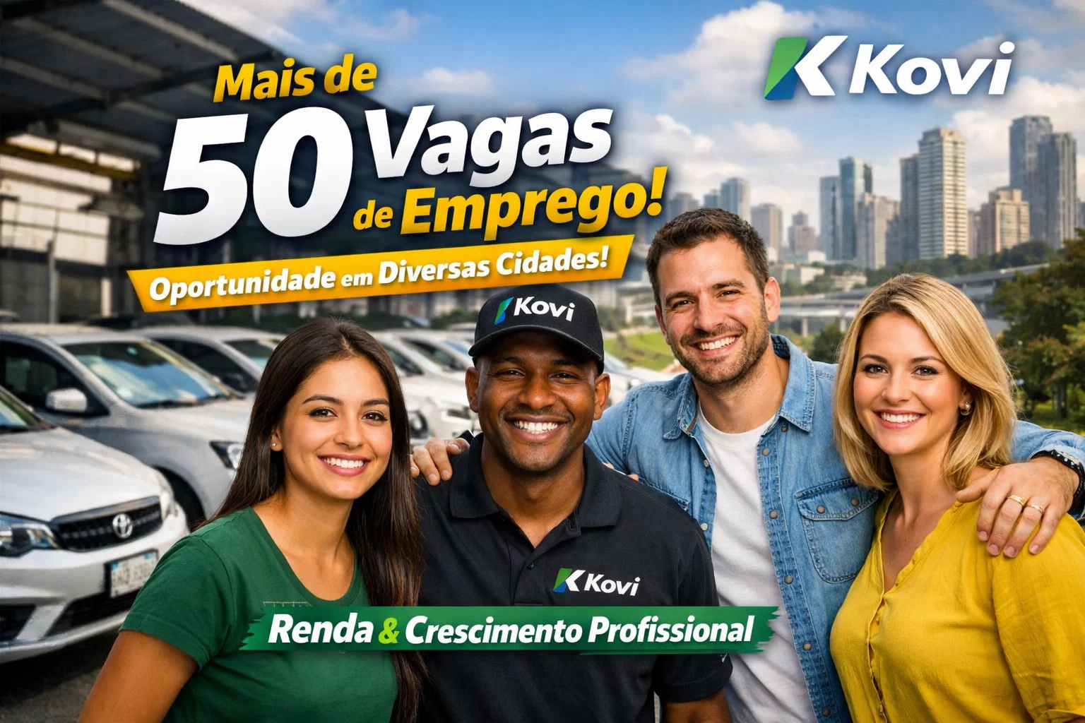 Kovi anuncia mais de 50 vagas de emprego em diversas cidades do Brasil