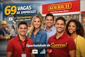 Lojas Koerich abre 69 vagas de emprego em diversas áreas pelo país