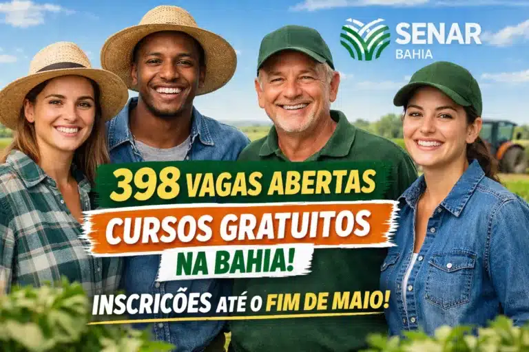 Senar abre 398 vagas em cursos gratuitos de qualificação profissional na Bahia e inscrições seguem até fim de maio