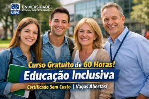 UEPG abre inscrições para curso gratuito de 60 horas em educação inclusiva com certificado sem custo e vagas para professores, estudantes e profissionais da área educacional