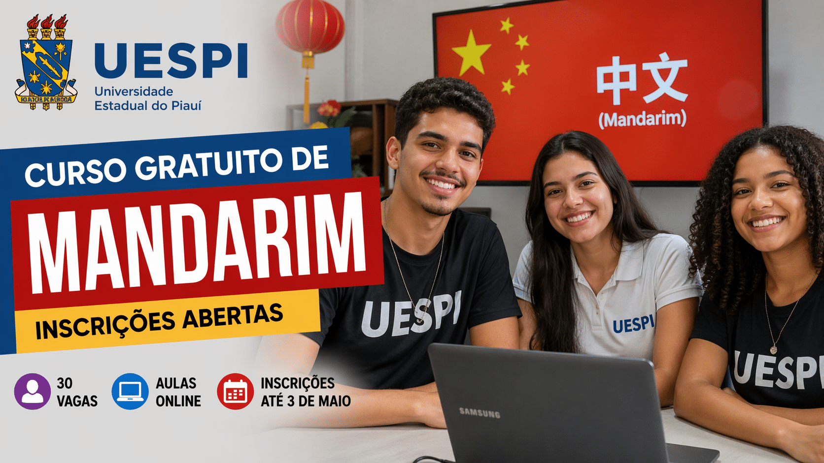 UESPI abre inscrições para curso gratuito de mandarim com vagas limitadas