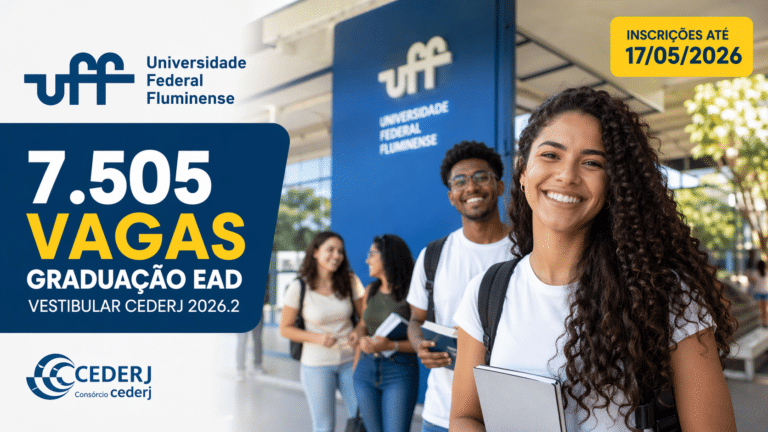 UFF abre 7.505 vagas em cursos de graduação EAD pelo CEDERJ e inscrições já estão disponíveis
