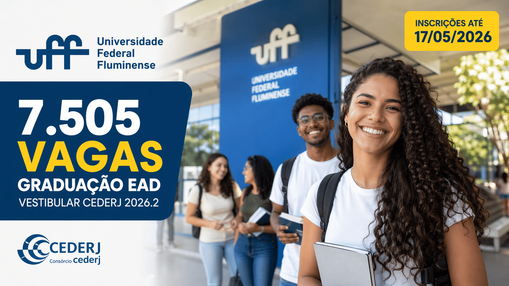 UFF abre 7.505 vagas em cursos de graduação EAD pelo CEDERJ e inscrições já estão disponíveis